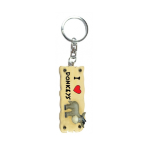 Keyring Wooden - I Love Donkeys