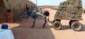 kiln donkey waiting to pull a heavy brick cart